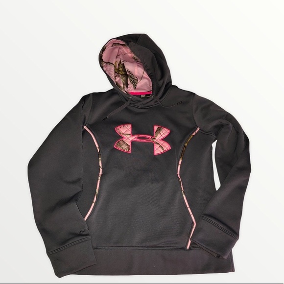Underarmour Realtree Womens Sweatshirt Hoodie Storm1 Small Pink Camo - Picture 12 of 15